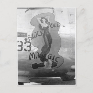 Postal B-24 Nose Art "Old Black Magic"