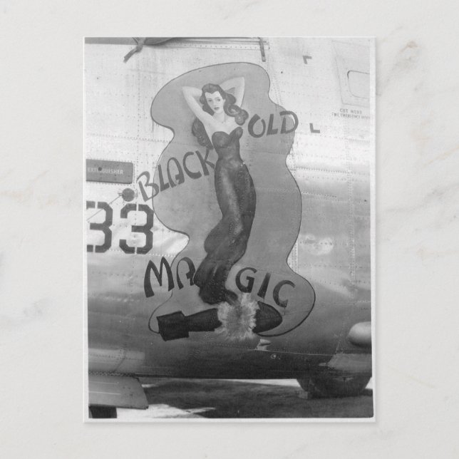 Postal B-24 Nose Art "Old Black Magic" (Anverso)