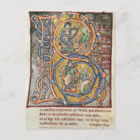 'B' inicial historiada que representa al Rey David