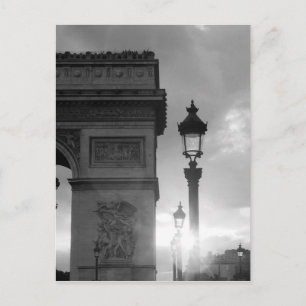 Postal B&W Arc De Triomphe