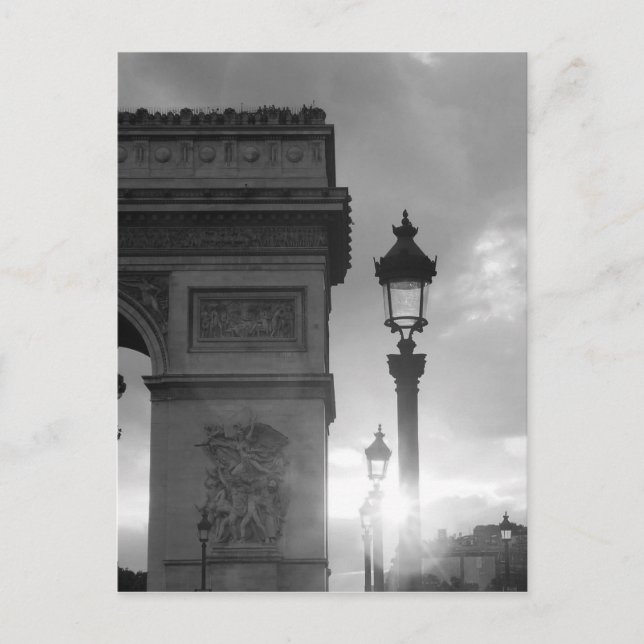 Postal B&W Arc De Triomphe (Anverso)