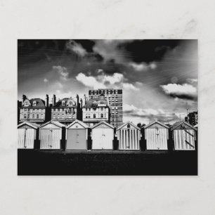Postal B&W Brighton Beach Huts