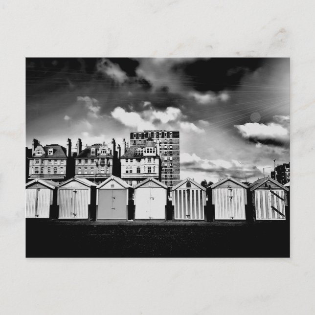 Postal B&W Brighton Beach Huts (Anverso)