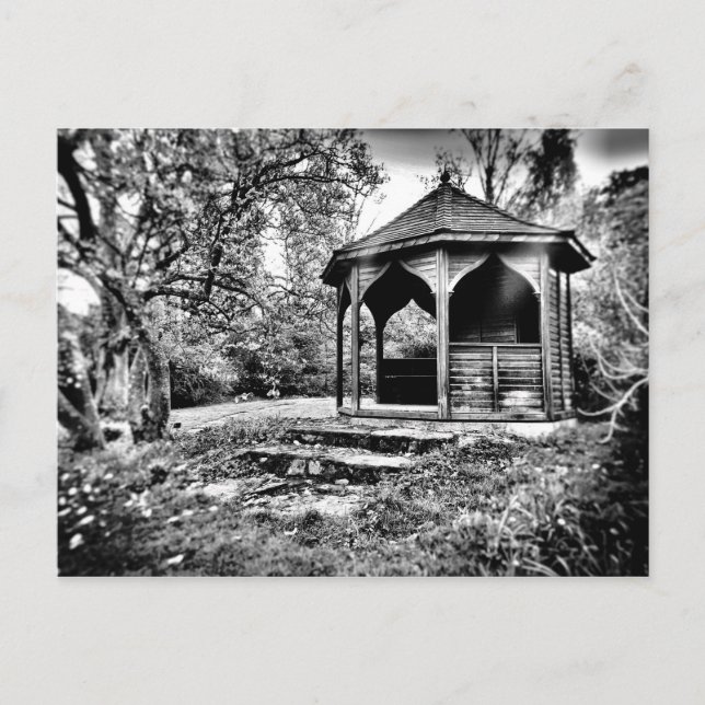 Postal B&W Gazebo en el parque (Anverso)