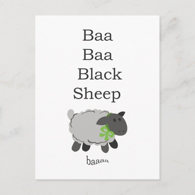 Postal Baa Baa Black Sheep (Anverso)