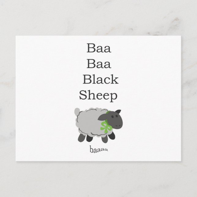 Postal Baa Baa Black Sheep (Anverso)