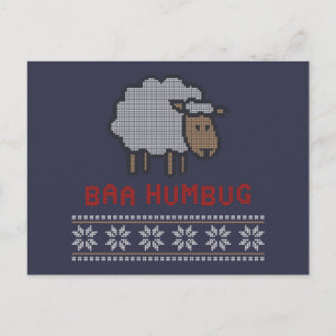 Postal Baa Humbug Navidades Sheep