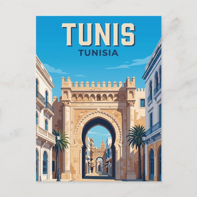 Postal Bab Bhar Túnez (Anverso)