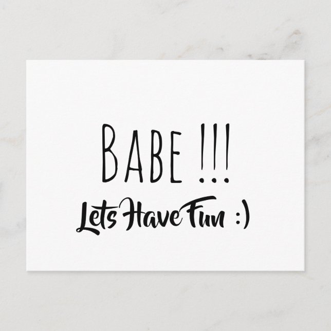 Postal Babe vamos a divertirnos (Anverso)