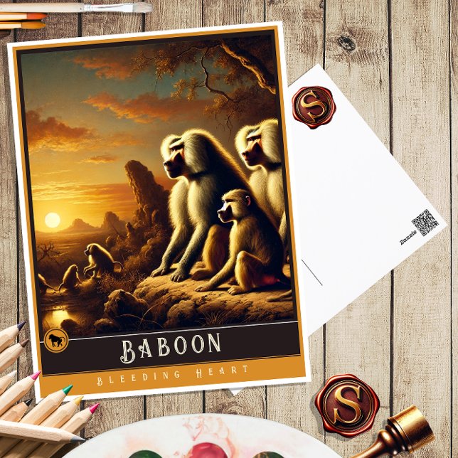 Postal Baboon | Postcarta de animales de cosecha de cosec (Subido por el creador)