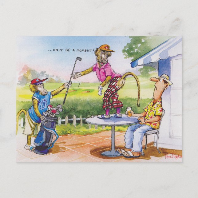 Postal Baboons divertidos (Anverso)