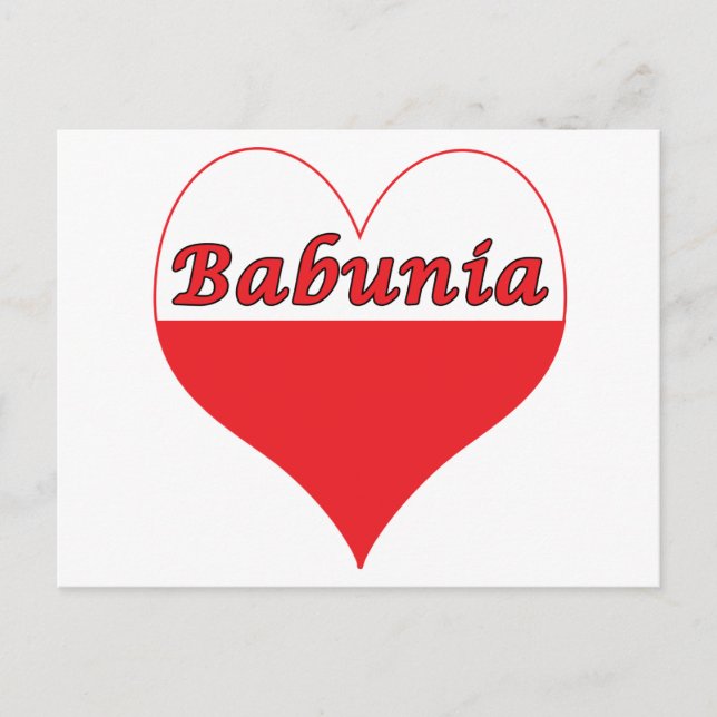 Postal Babunia Corazón Polaco (Anverso)