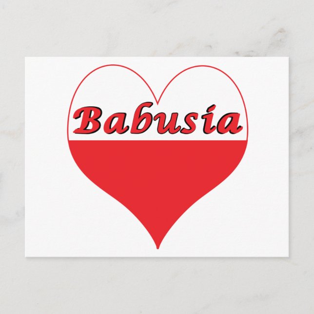 Postal Babusia Corazón polaco (Anverso)