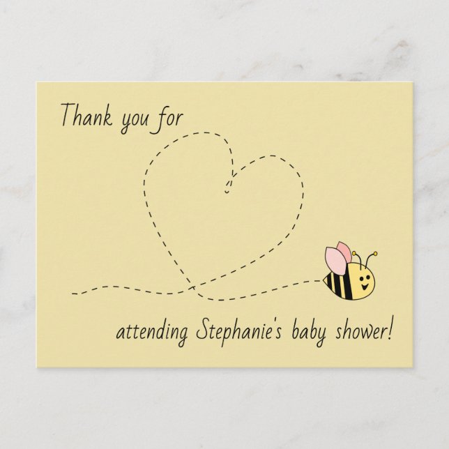 Postal Baby Bee Chica Gracias (Anverso)
