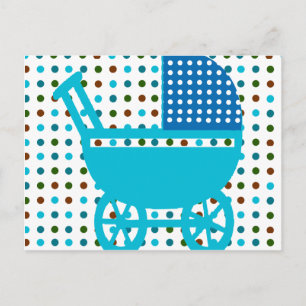 Postal Baby BOY BLUE Carrito Design Hip Gifts