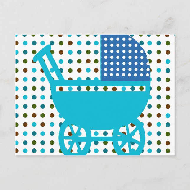 Postal Baby BOY BLUE Carrito Design Hip Gifts (Anverso)