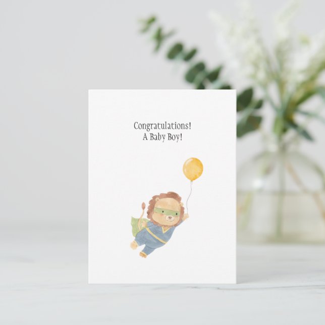 Postal Baby Boy Congratulations New Baby Card (Anverso de pie)