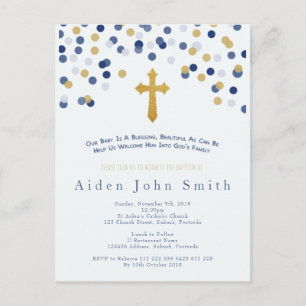 Postal Baby Boy Gold Baptism