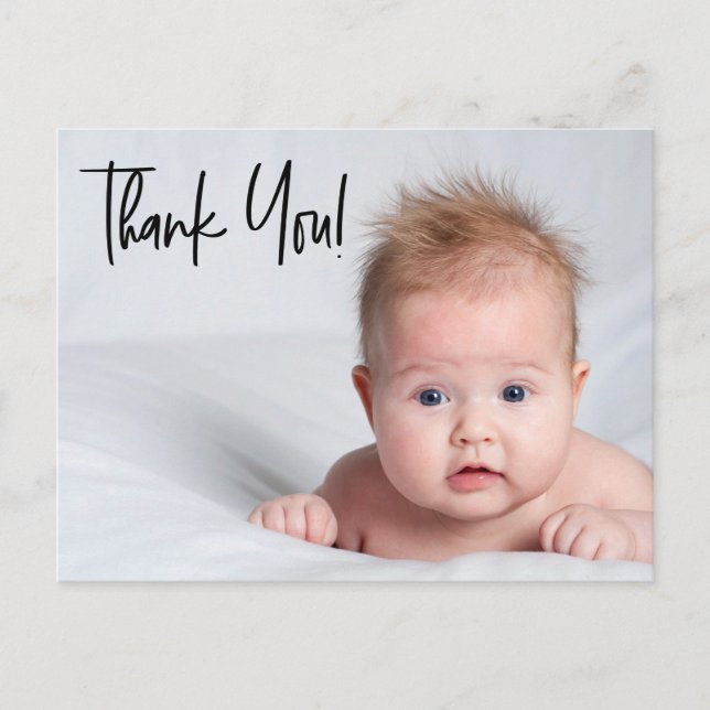 Postal Baby Boy Photo baby ducha gracias Script (Anverso)