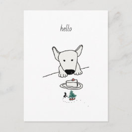 Postal Baby Bull Terrier se reúne con el primer amigo