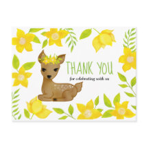 Baby Deer Yellow Florals | Baby Shower Gracias