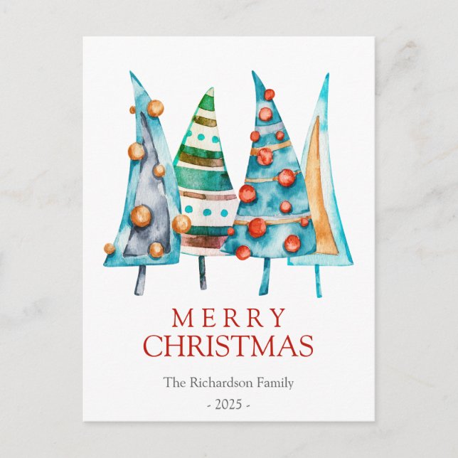 Postal Baby Doodle Pine Christmas Tree Regalos de vacacio (Anverso)