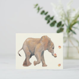 Postal Baby Elephant with cupcakes Postcard