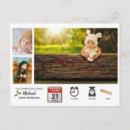 Postal BABY ESTABLECE ICONOS Y FOTO XMAS Anuncio de nacim