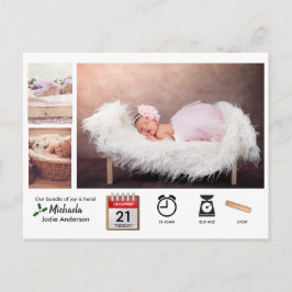 Postal BABY ESTABLECE ICONOS Y FOTO XMAS Anuncio de nacim