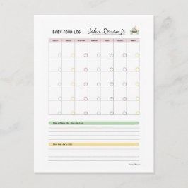 Postal Baby First 100 food Log by Margo