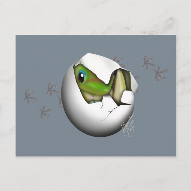 Postal Baby Gecko in Egg  (Anverso)