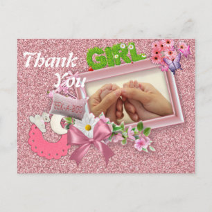 Postal Baby Girl Shower Gracias