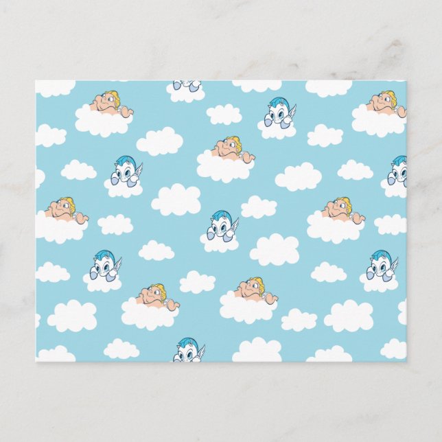 Postal Baby Hercules and Pegasus Cloud Pattern Postcard (Anverso)