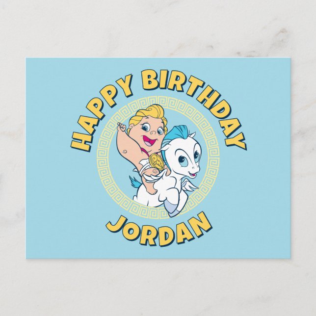 Postal Baby Hercules Riding Pegasus Postcard (Anverso)