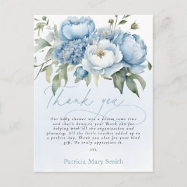 Postal Baby in Bloom Boy Baby Shower Thank You 