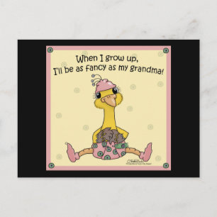 Postal Baby Peahen Fancy como abuela
