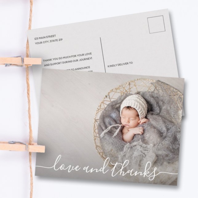 Postal Baby Photo Gracias Anuncio De Nacimiento (Subido por el creador)