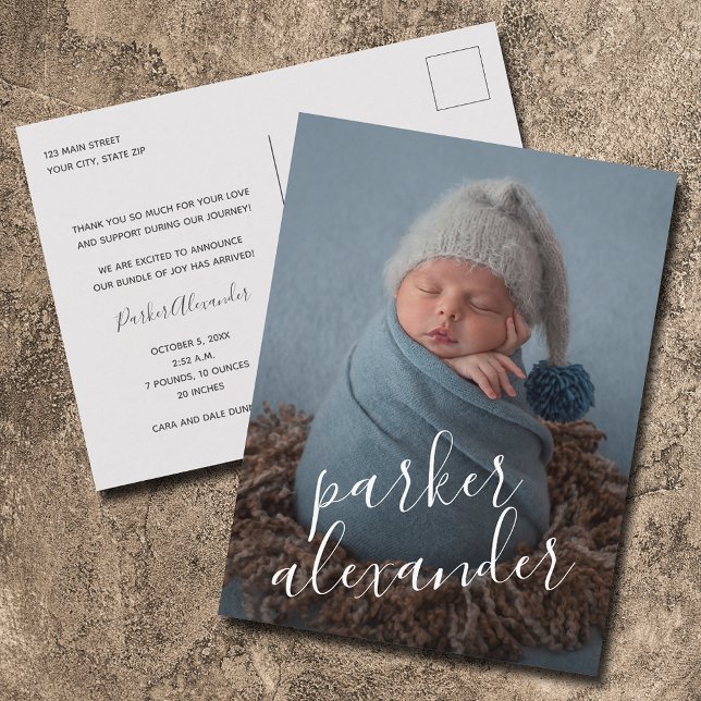 Postal Baby Photo Gracias Anuncio De Nacimiento (Subido por el creador)