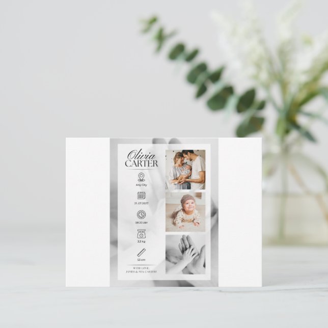 Postal baby shower (Anverso de pie)