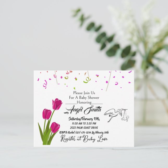 Postal Baby Shower (Anverso de pie)