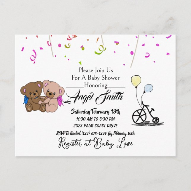 Postal Baby Shower (Anverso)
