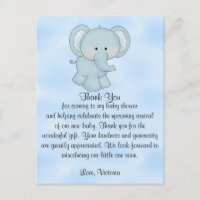 Baby Shower Baby Boy Blue Elephant