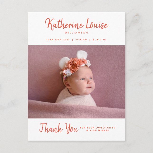 Postal BABY SHOWER | Baby Gift Gracias Postcard (Anverso)