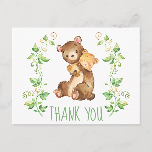 Postal Baby Shower Bear Zoo Animals (Anverso)