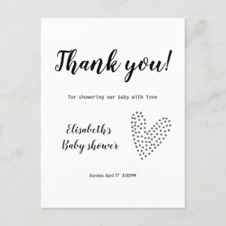 Postal Baby Shower de agradecimiento mínimo