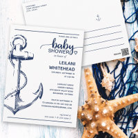 Postal Baby Shower de anclaje nautico