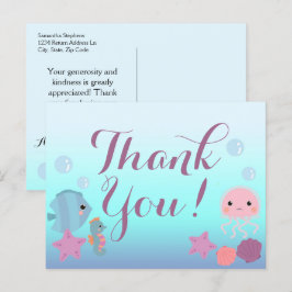 Postal Baby Shower de animales Ocean Under the Sea