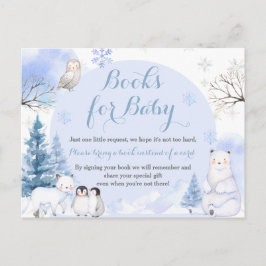 Postal BABY SHOWER de copos de nieve para ANIMALES ÁRTICO