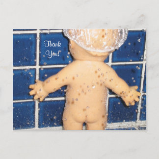 Postal Baby Shower de encargo le agradece cardar por