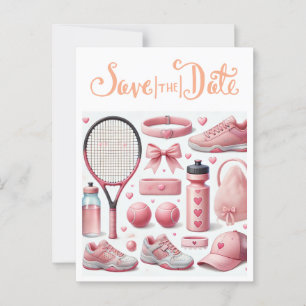 Postal Baby Shower de tenis para bebé de la chica rosada 